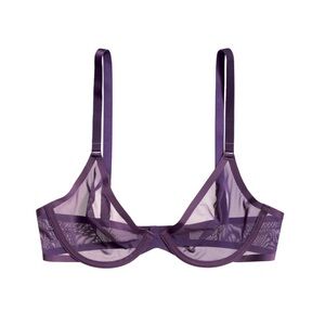 CUUP Plunge Mesh Bra in Dusk 34B